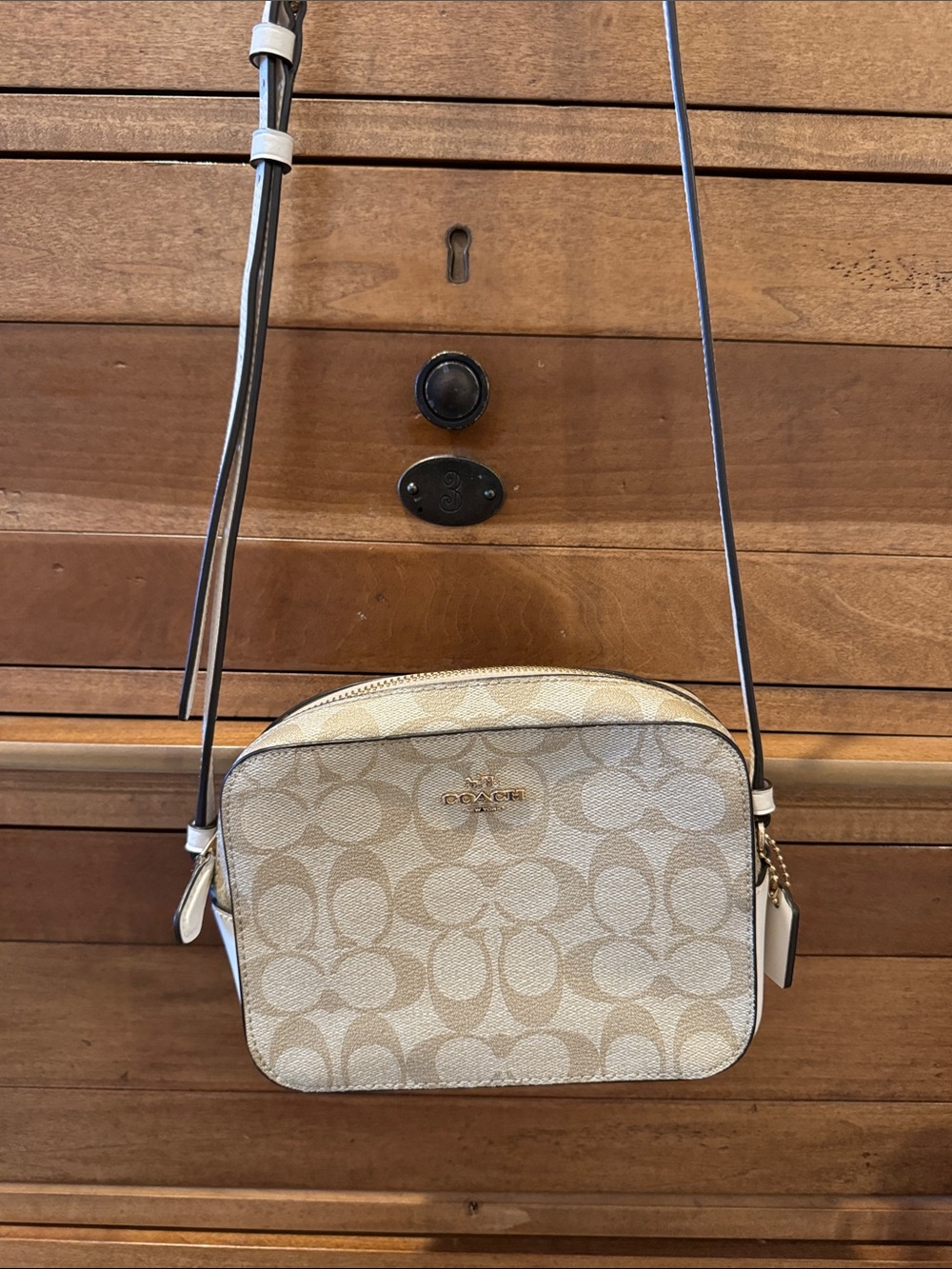 Coach Khaki and Chalk Signature Canvas Crossbody